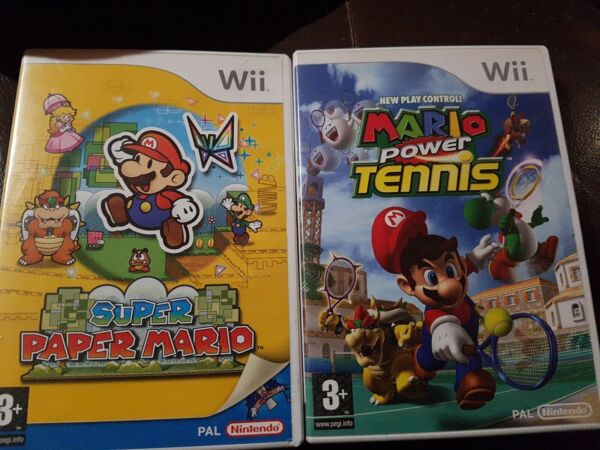 Nintendo Wii / Wii U Super Paper Mario  And Mario Power Tennis