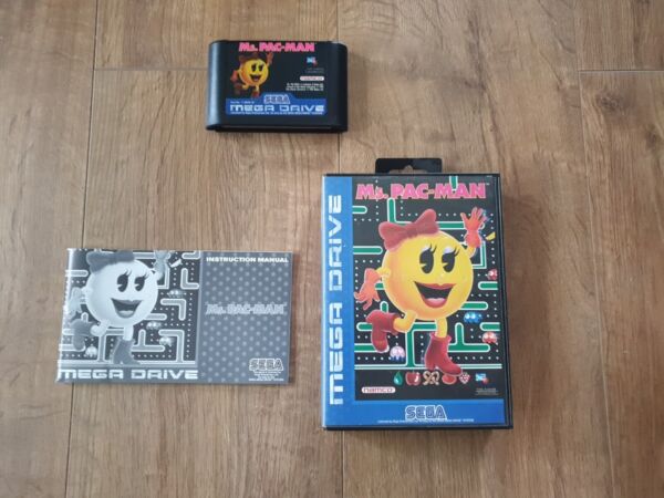 Ms PAC MAN SEGA MEGADRIVE GAME  Complete with Manual