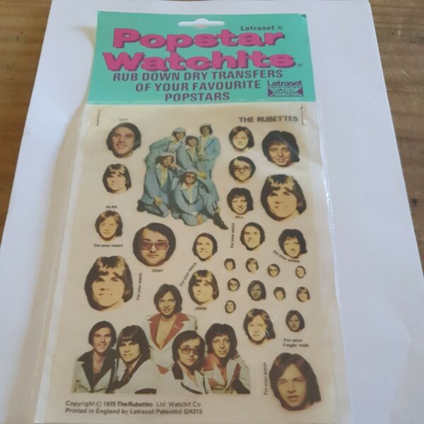 letraset transfers The Rubettes Watchits sealed