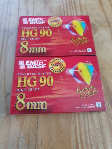 BASF/EMTEC P5-90 HG HIGH GRADE VIDEO 8mm/ Hi8 CAMCORDER CASSETTE TAPES SEALED