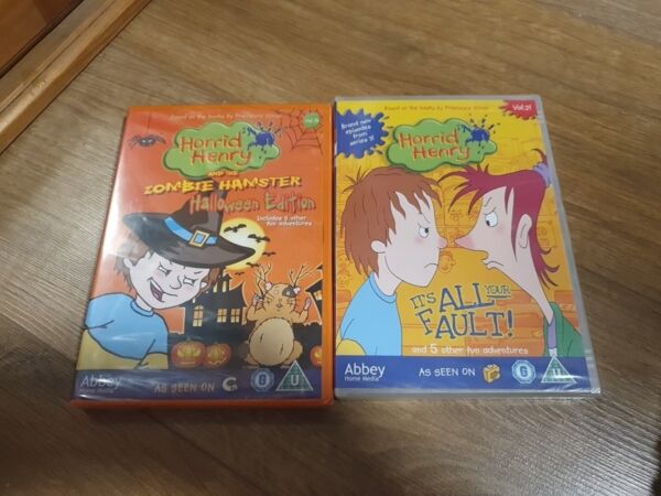 Horrid Henry"Its all your  Fault"/Zombie Hamsters Region 2 Dvds New Sealed